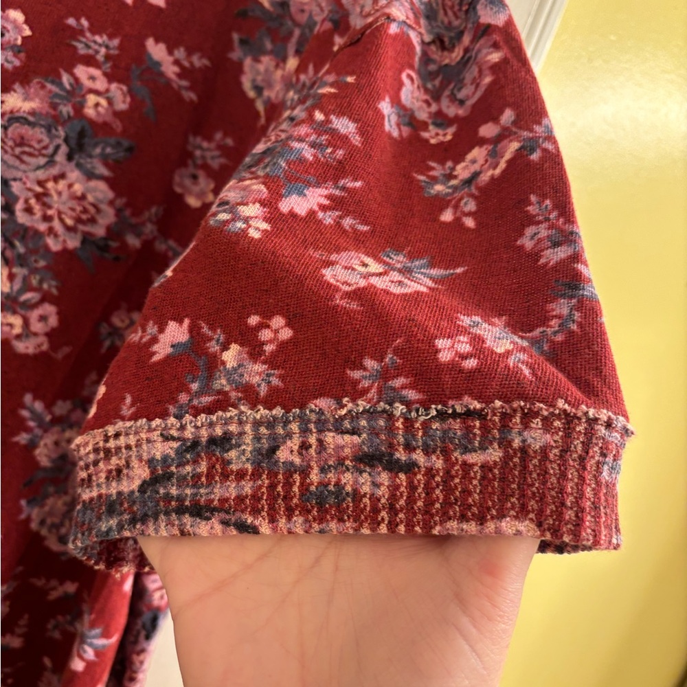 FREE PEOPLE You And Me Floral Tee Sz Oversized Medium - Picture 3 of 8